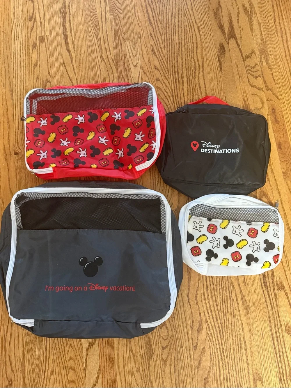 Disney Destinations Kids Packing Cube Set in Red, Black and White